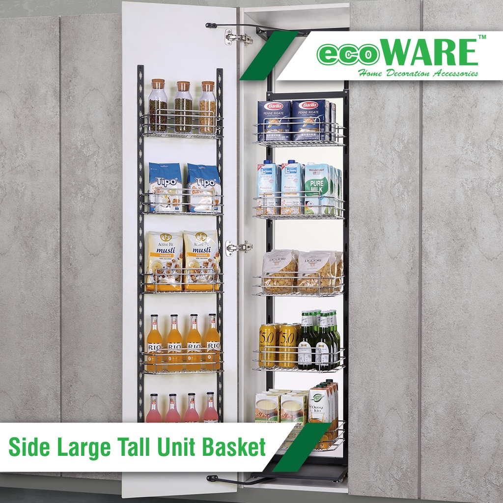 ecoWARE Side Large Tall Unit Basket With Soft Closing Slide High