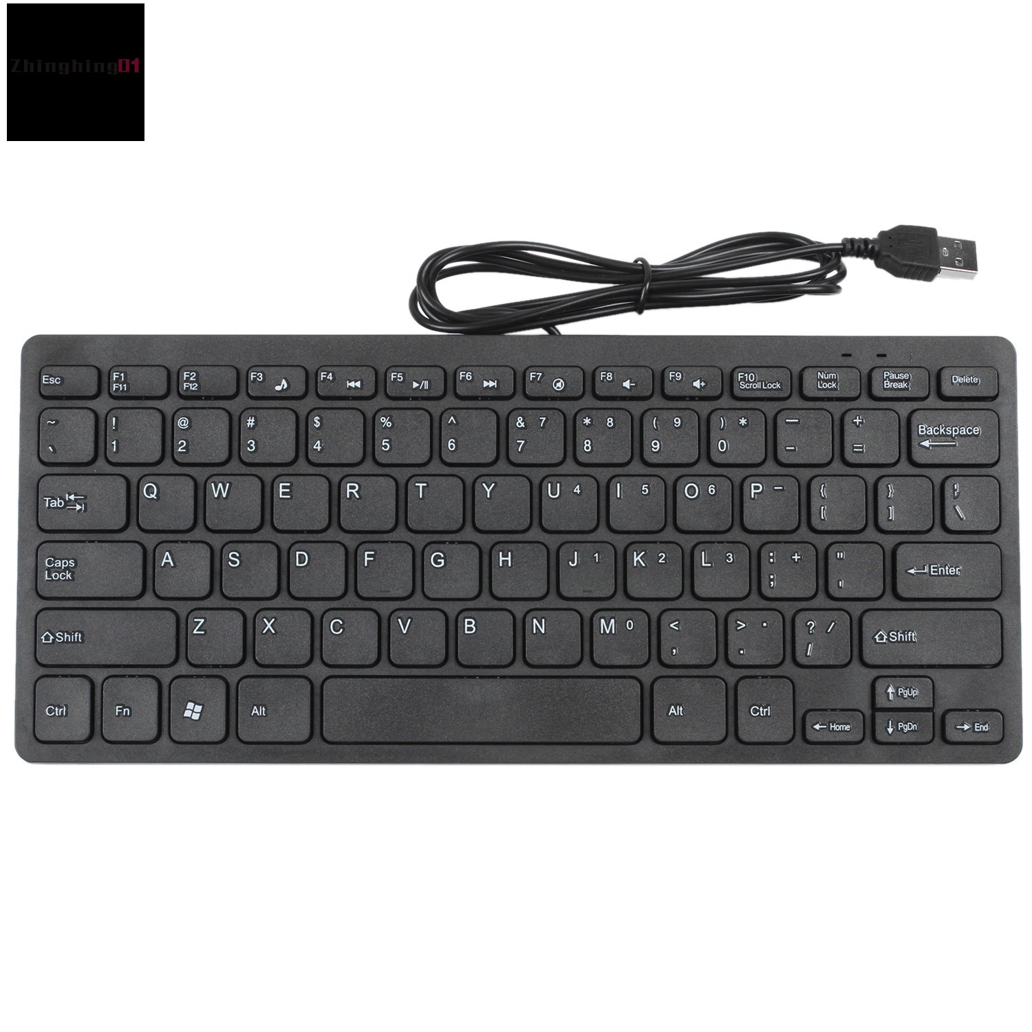 Wire Keyboard UltraThin Quiet Small Size 78 Keys Mini Multimedia Usb