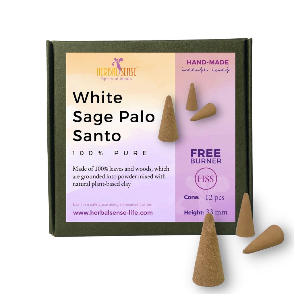 HSS White Sage Palo Santo Incense Cones 100 Pure Cleanse Negative