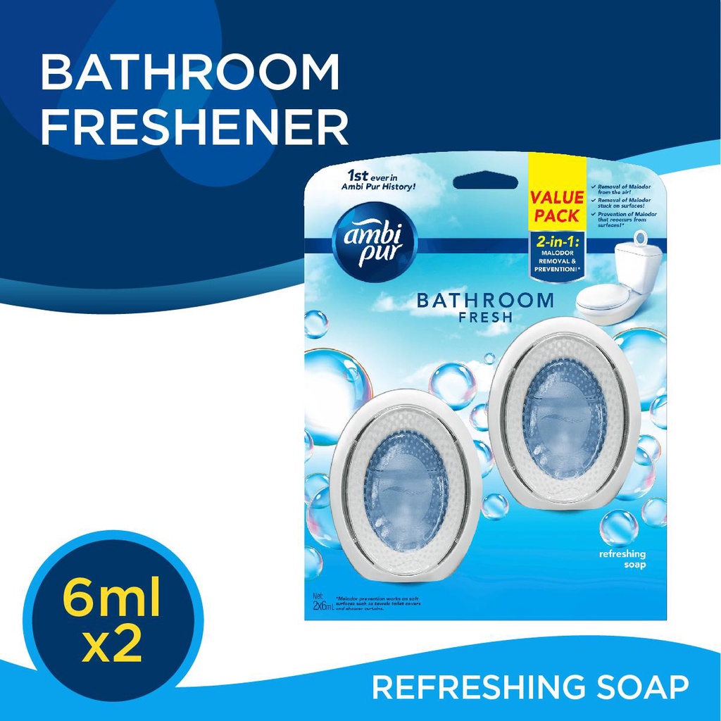Ambi Pur Bathroom Fresh Refreshing Soap Air Freshener (6ml x 2) Shopee Malaysia