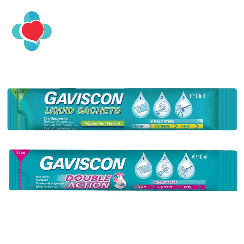 Gaviscon Liquid Sachet (Original/Double Action) 10ml/sachet Shopee