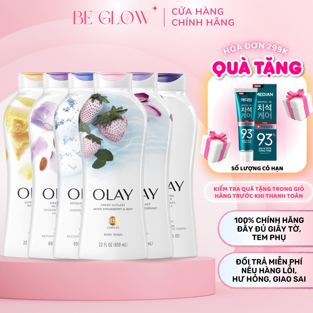 Olay shower gel moisturizing, preventing aging 650ml Be Glow Beauty