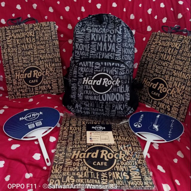 [💯 ORIGINAL] Hard Rock Cafe Packable Destination Backpack 🎸 Shopee