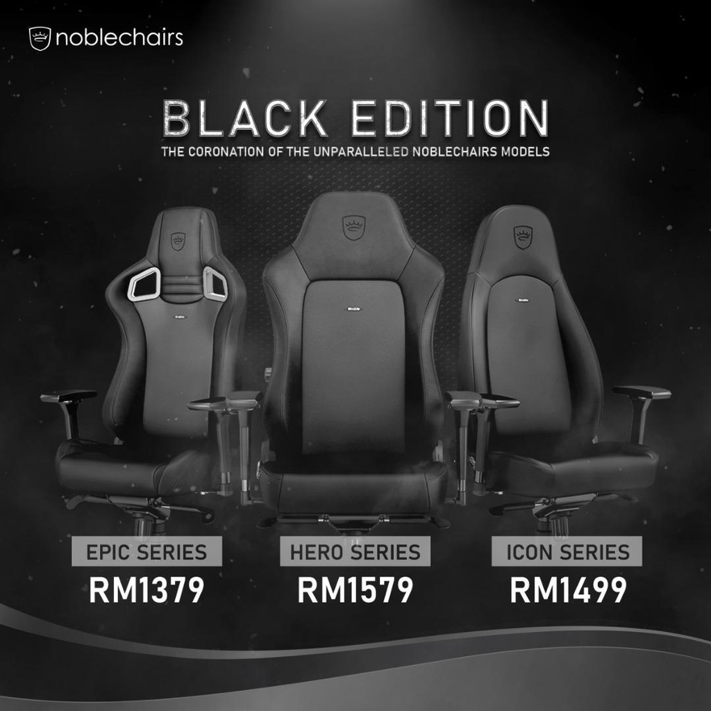 noblechairs ICON Gaming Chair Black Edition Shopee Malaysia