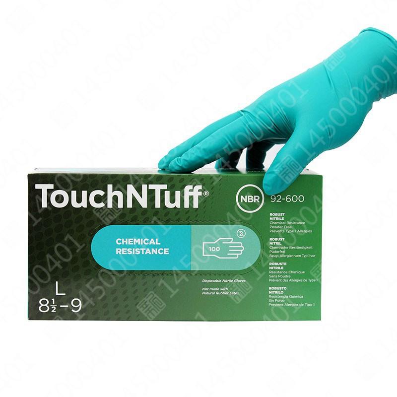 Ansell TNT Gloves Touch N Tuff Ansel Gloves Green Nitrile Disposable