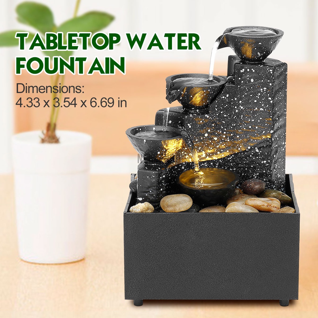Mini Water Fountain Waterfall Pond Indoor Outdoor Garden Home Porch