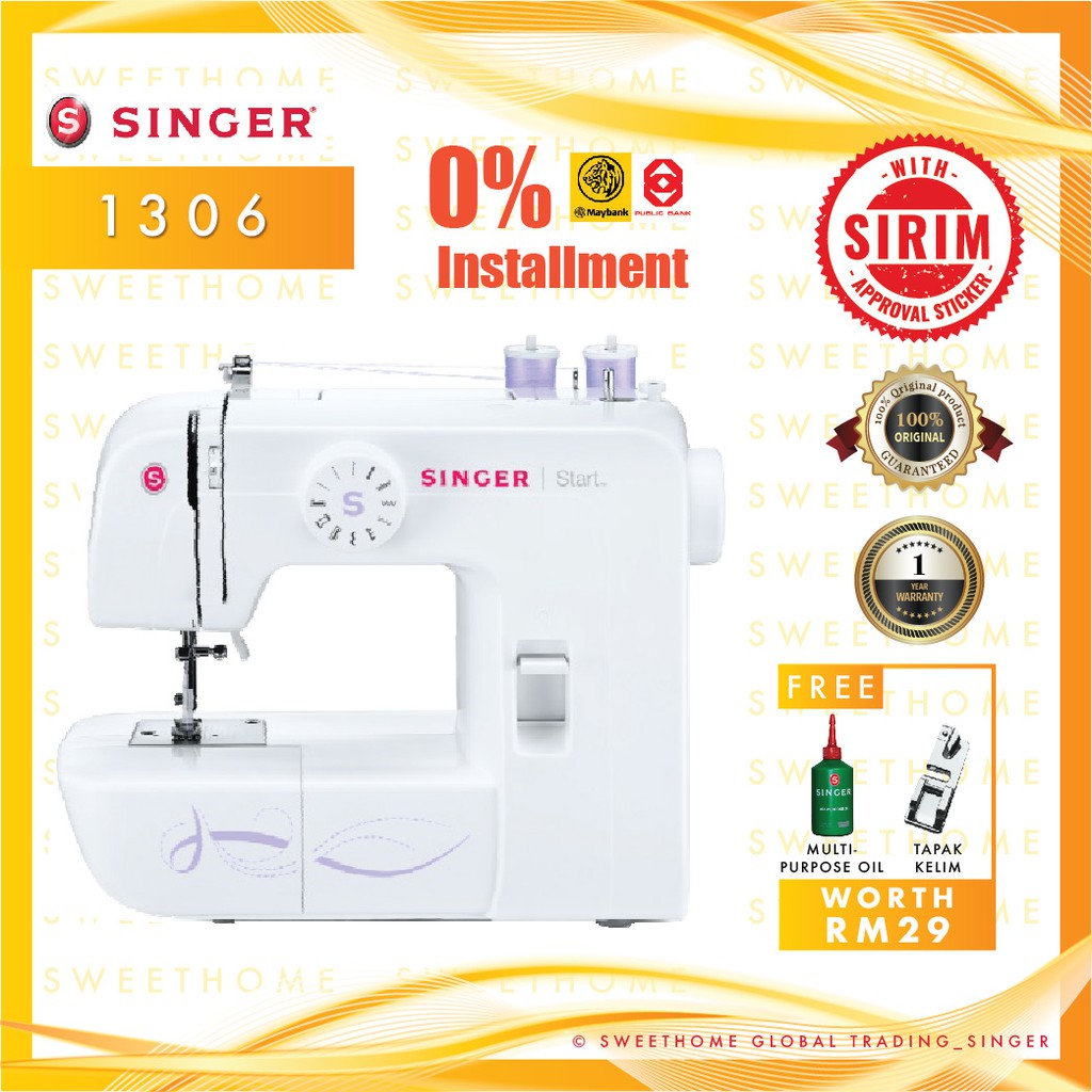 Singer Start 1306 Sewing Machine *Ready Stock & Bubble Wrap* Shopee