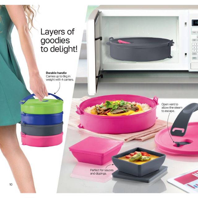 Tupperware Microwaveable Round Click To Go 880ml Shopee Malaysia