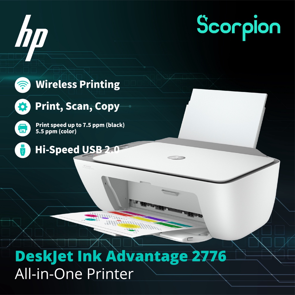 HP DeskJet Ink Advantage 2776 AllinOne Printer Shopee Malaysia