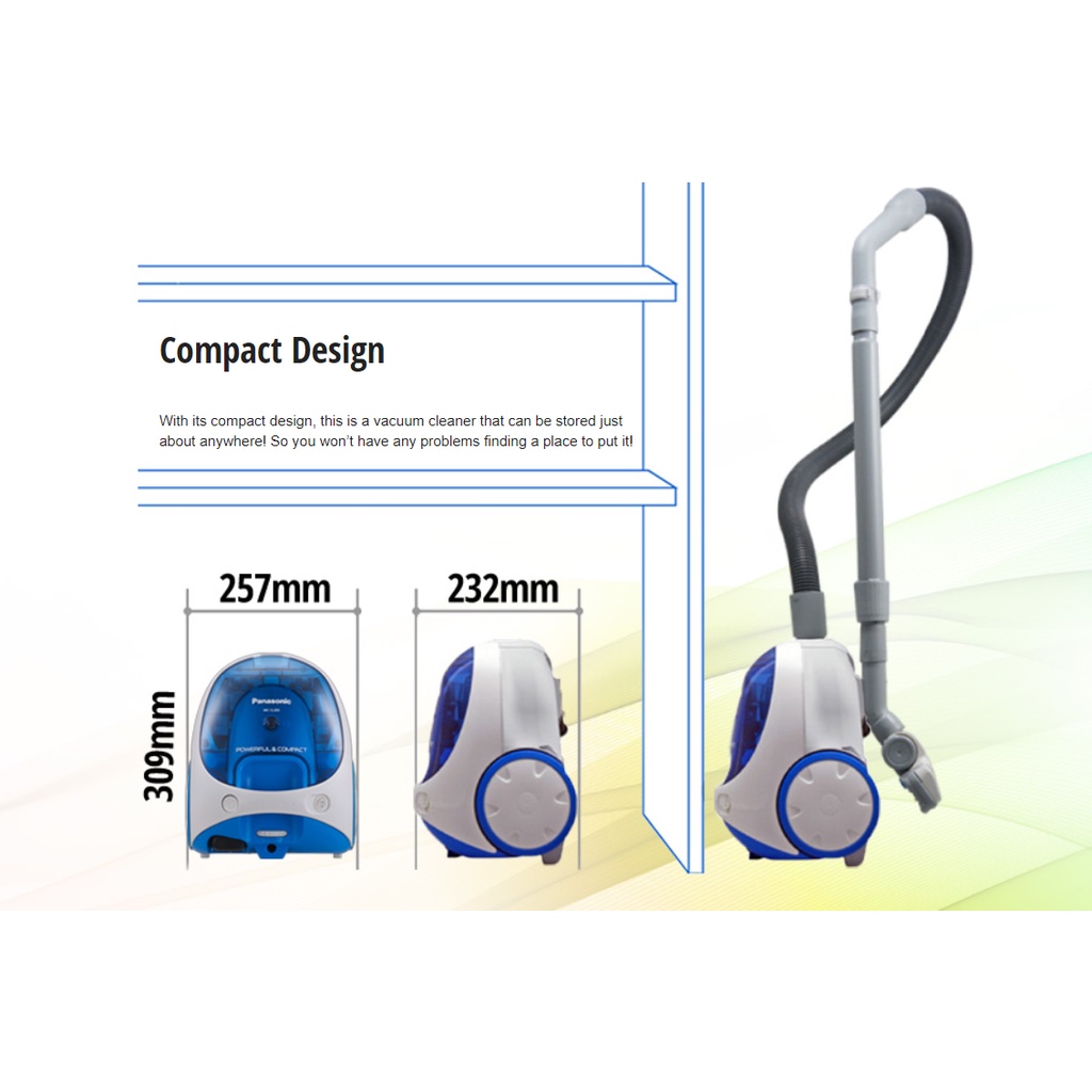 Panasonic Vacuum Cleaner (1400W/0.6L) Cocolo Compact & Powerful Bagless