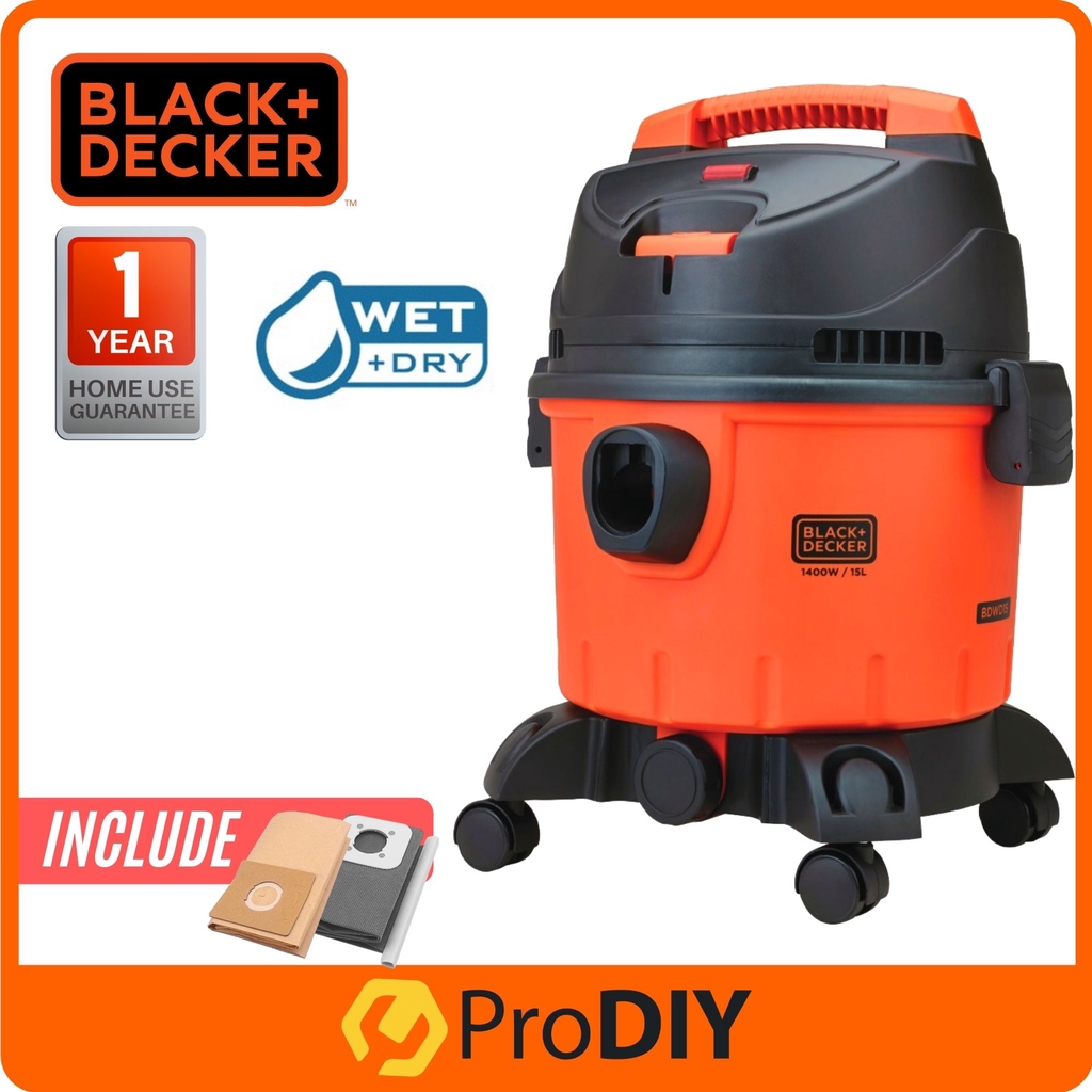 BLACK & DECKER BDWD15 Vacuum Cleaner Blower 1400w WET & DRY Shopee