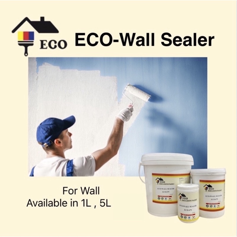 1L & 5L ECOWall Sealer Wall Paint Emulsion Water Based Paint (Interior & Exterior) Shopee