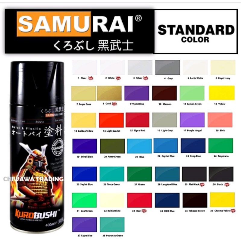 SAMURAI Spray STANDARD COLOUR SPRAY No. 120 Samurai 2k01 clear Samurai