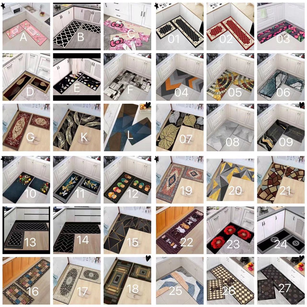 M (40*60+40*120cm) 2 in 1 Crystal Velvet kitchen mat / Rugs / Floor