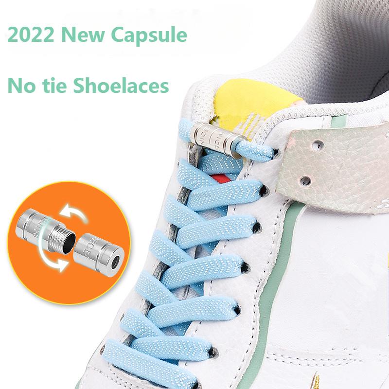 New Upgrades Flat Elastic Shoelaces of Sneakers No Tie Shoelace NICE