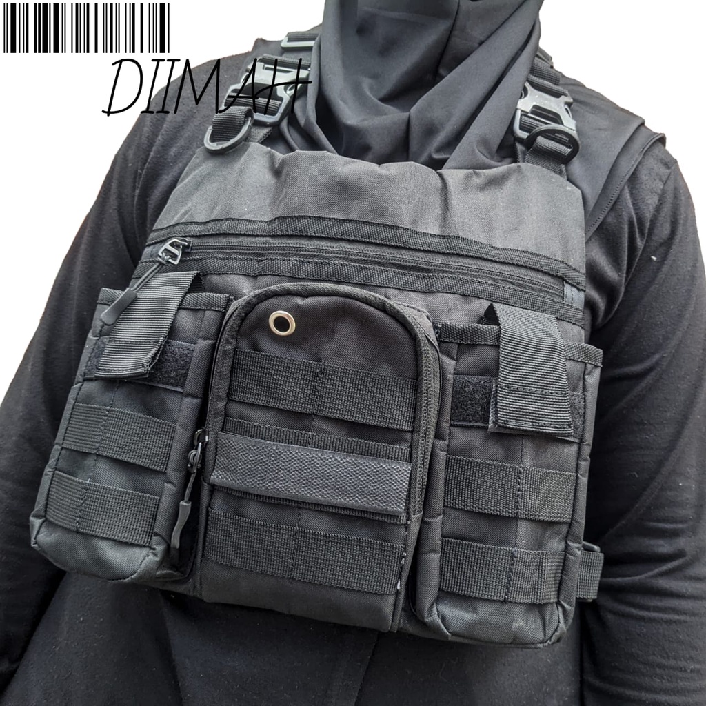 Chest Bag Rig Premium Plain Tactical Vest Chest Bag Shopee Malaysia