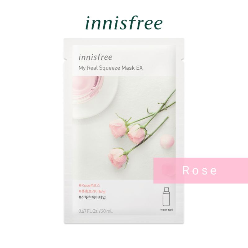 Innisfree My Real Squeeze Mask EX Rose (20ml) Shopee Malaysia