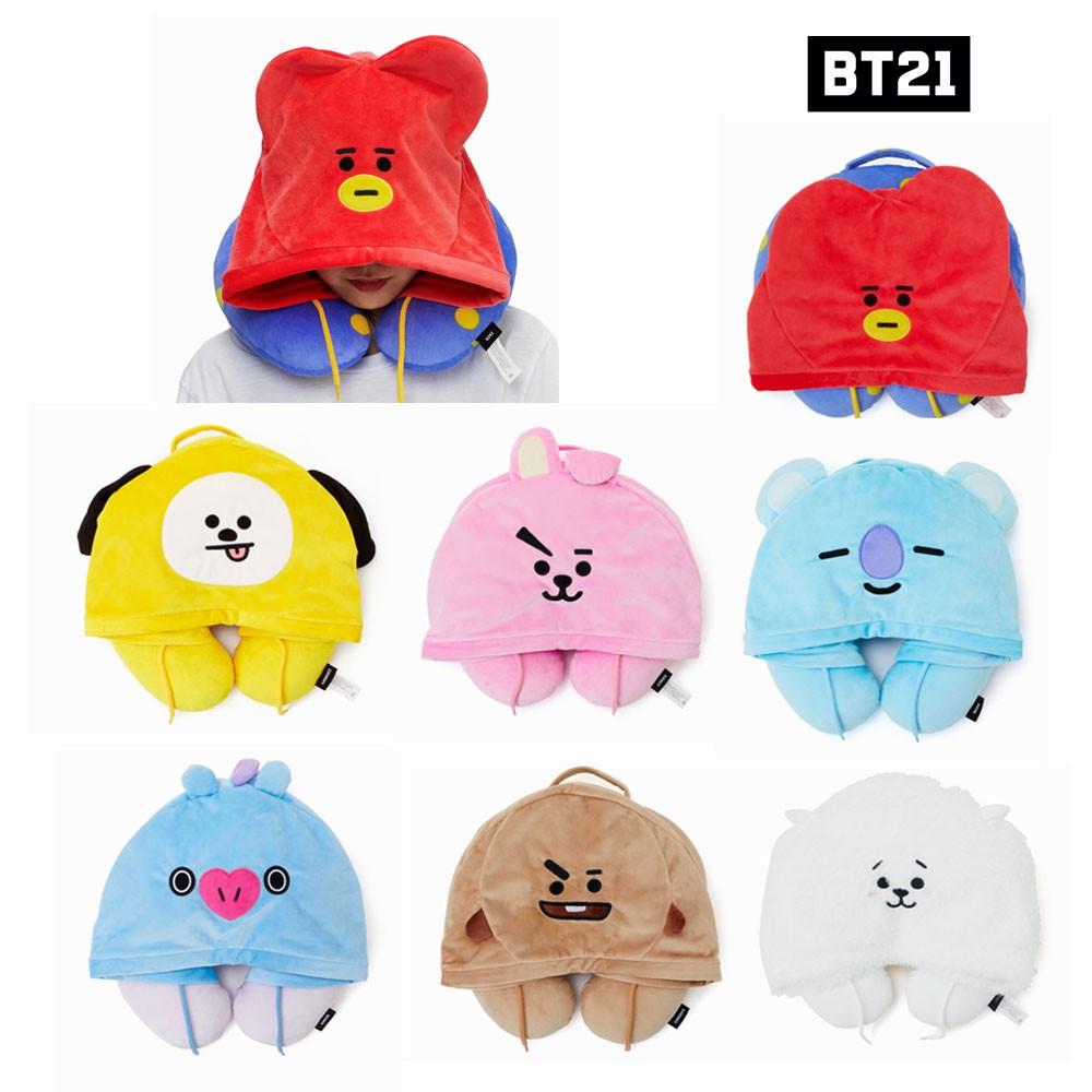 BTS BT21 Official Authentic Goods Travel Pillow 7Characters Shopee