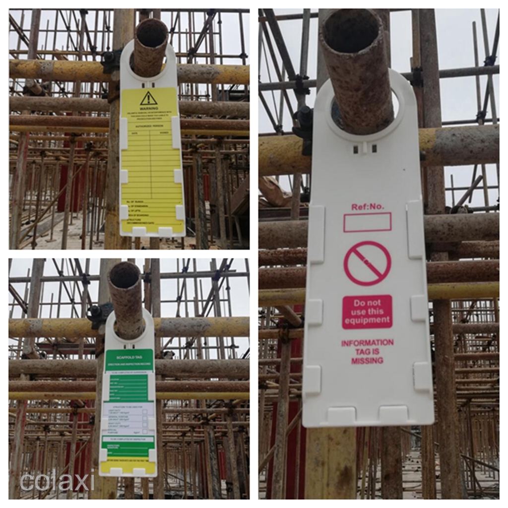 Safety Signs Scaffold Status Tag, Safe for All Craft Work, Red, Yellow