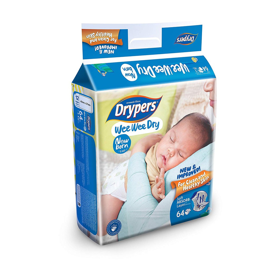 ORIGINAL DRYPERS Wee Wee Dry Newborn Disposable Diaper Baby Pampers
