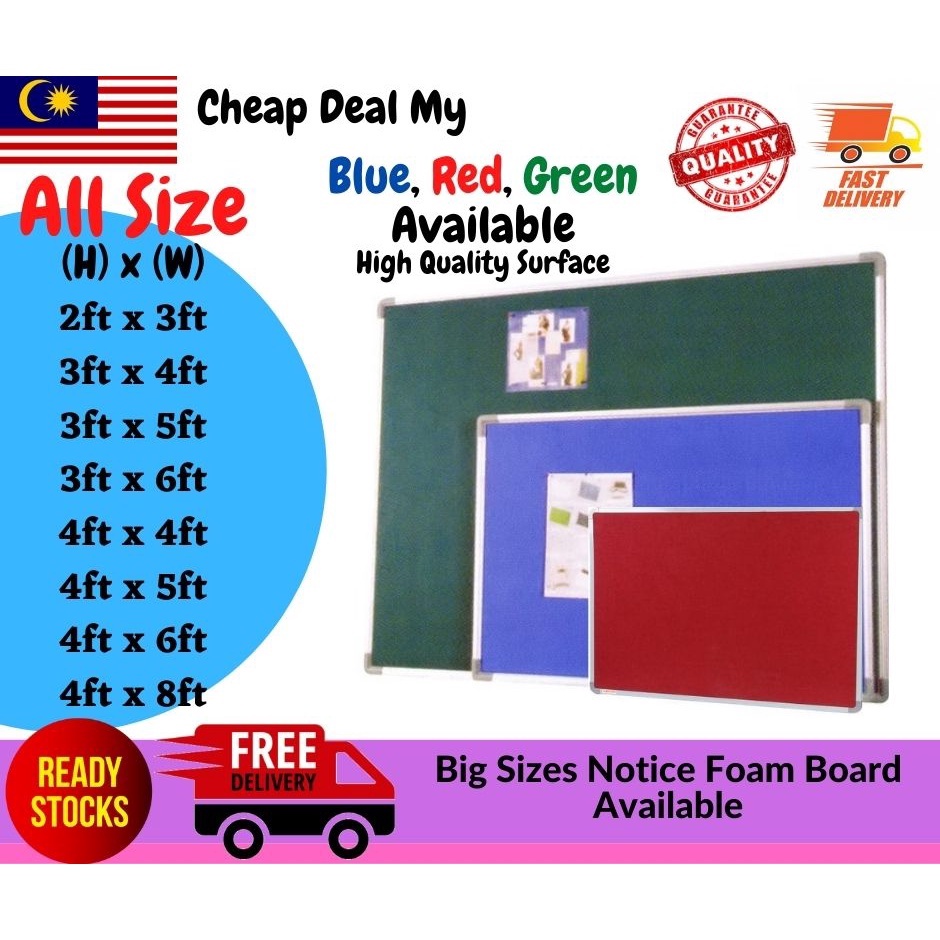 NOTICE FOAM BOARD (ALL SIZE) 2x3 3x4 3x5 3x6 4x4 4x5 4x6 4x8 *CHEAP
