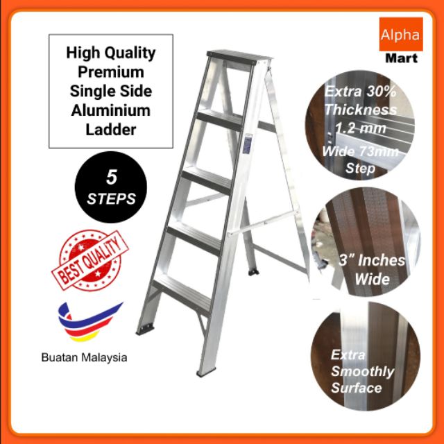 Alpha High Quality 5 Steps Single side Heavy Duty Aluminium Ladder