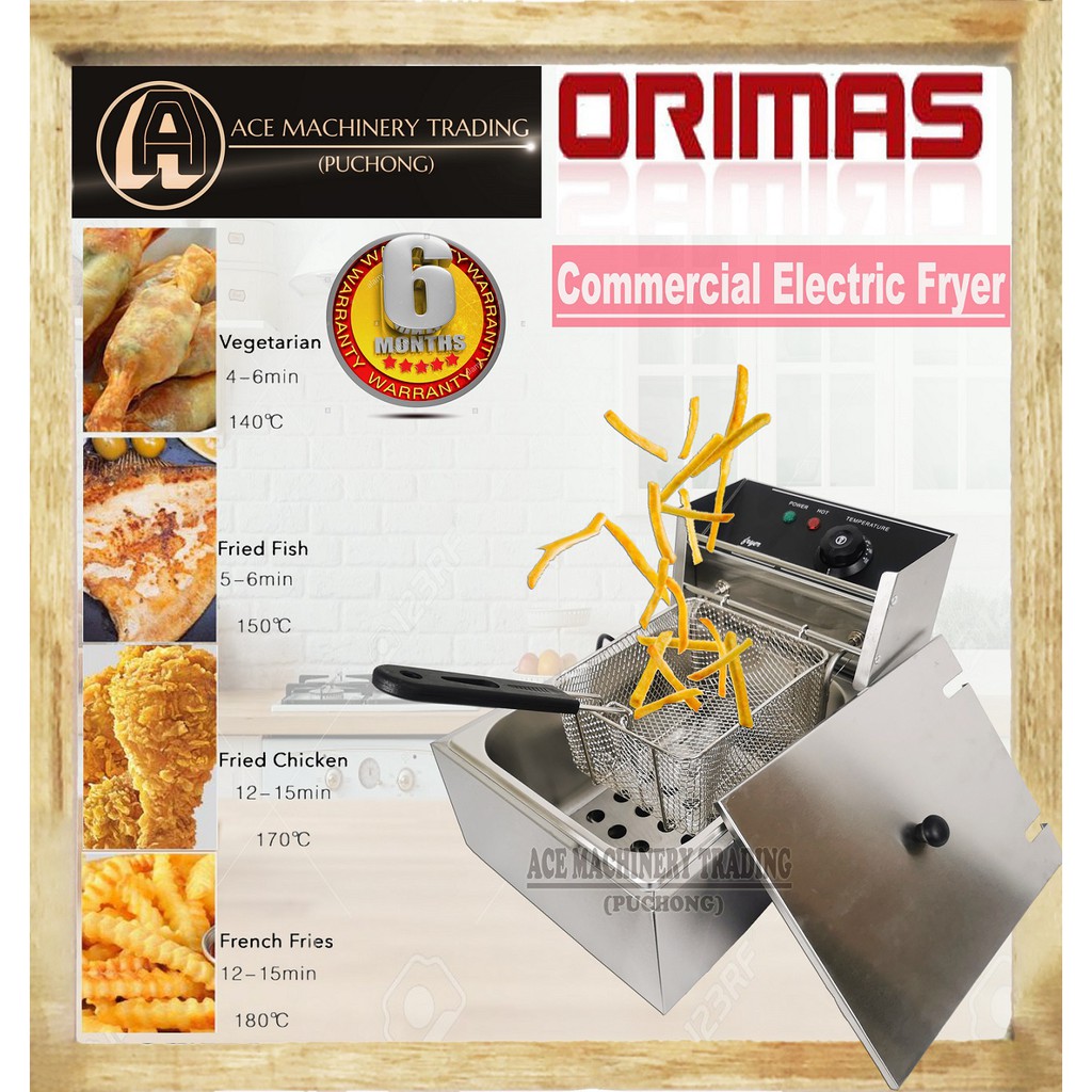 ORIMAS Electric Fryer Commercial Electric Fryer Single Tank 6L 2.5kw
