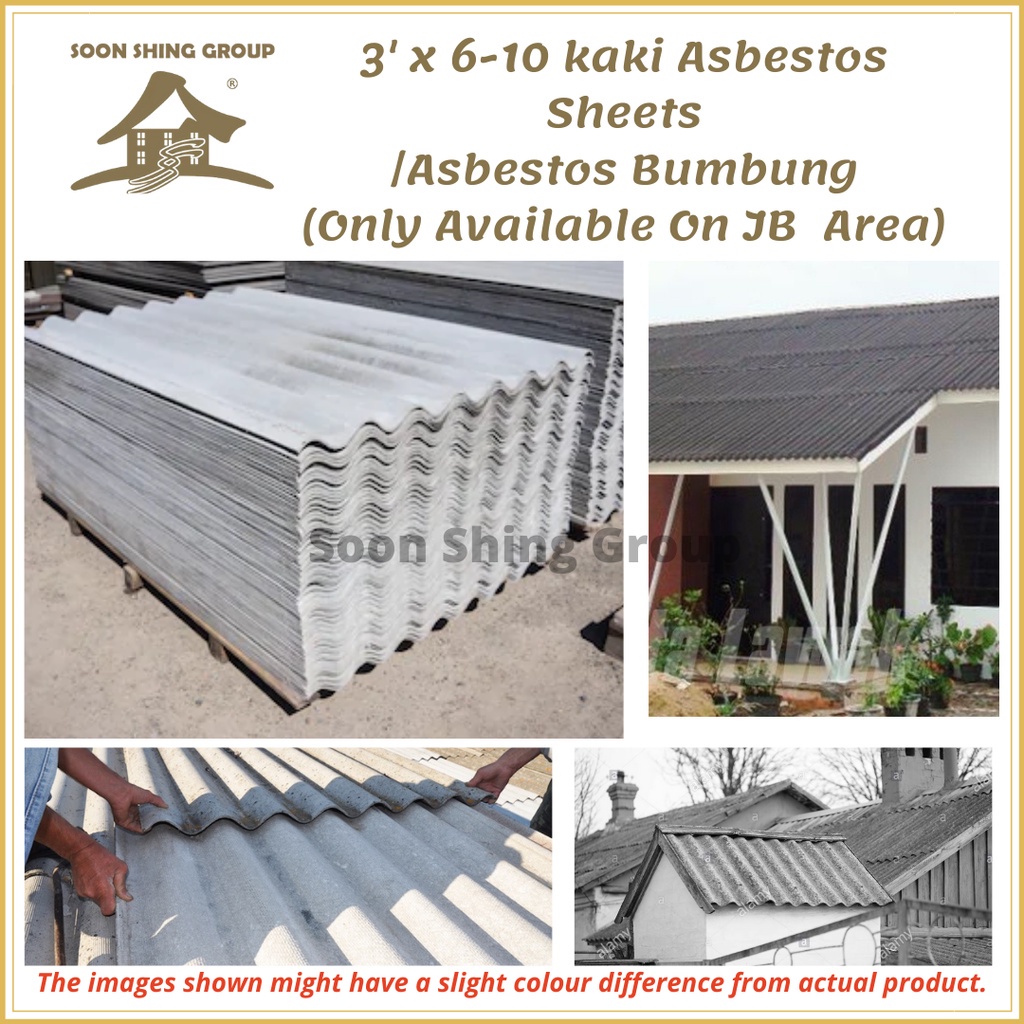 3' x 610 kaki Asbestos Sheets /Asbestos Bumbung (Only Available In JB