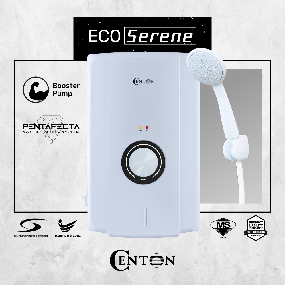 CENTON Instant Shower Water Heater EcoSerene Series (with Booster