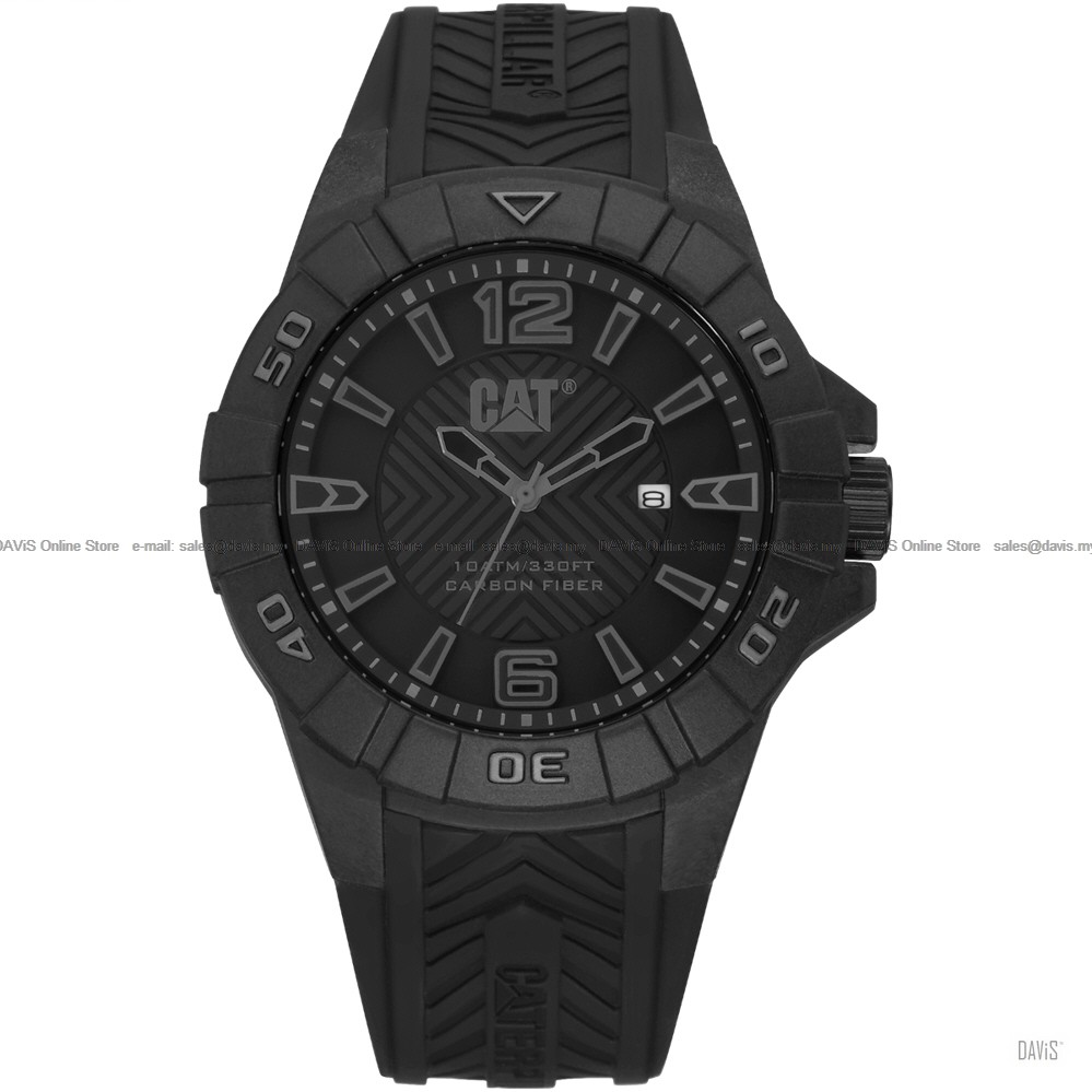 Caterpillar CAT Watches K1.121.21.131 KARBON Silicone Strap All Black