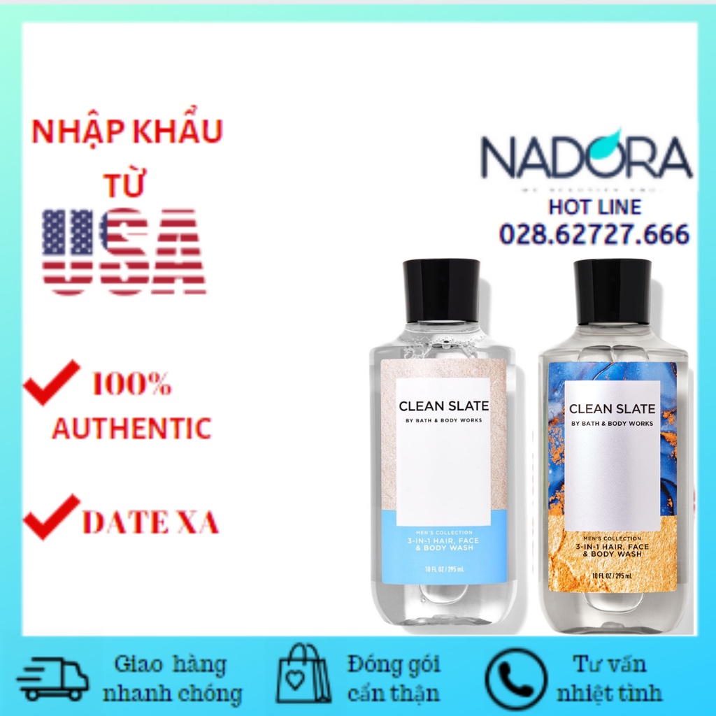 Bath and body works clean slate shower gel for men (295ml) Mandian dan badan berfungsi gel