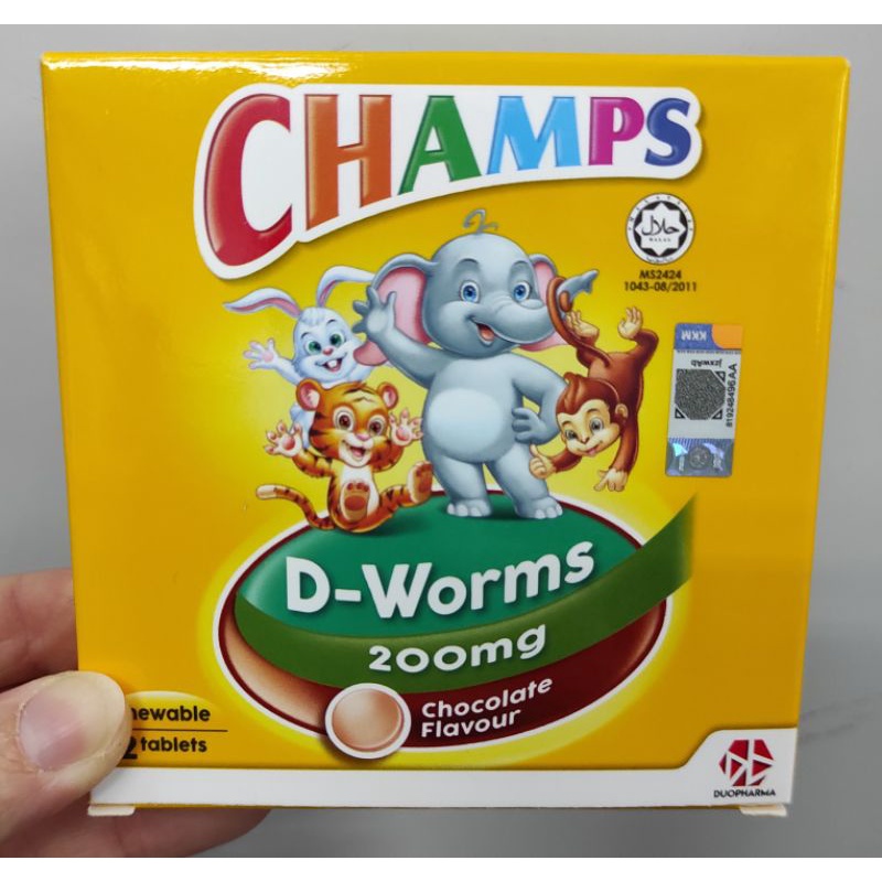 CHAMPS DWORM Ubat Cacing Champs/Deworming Tablet/Kunyah/Chewable