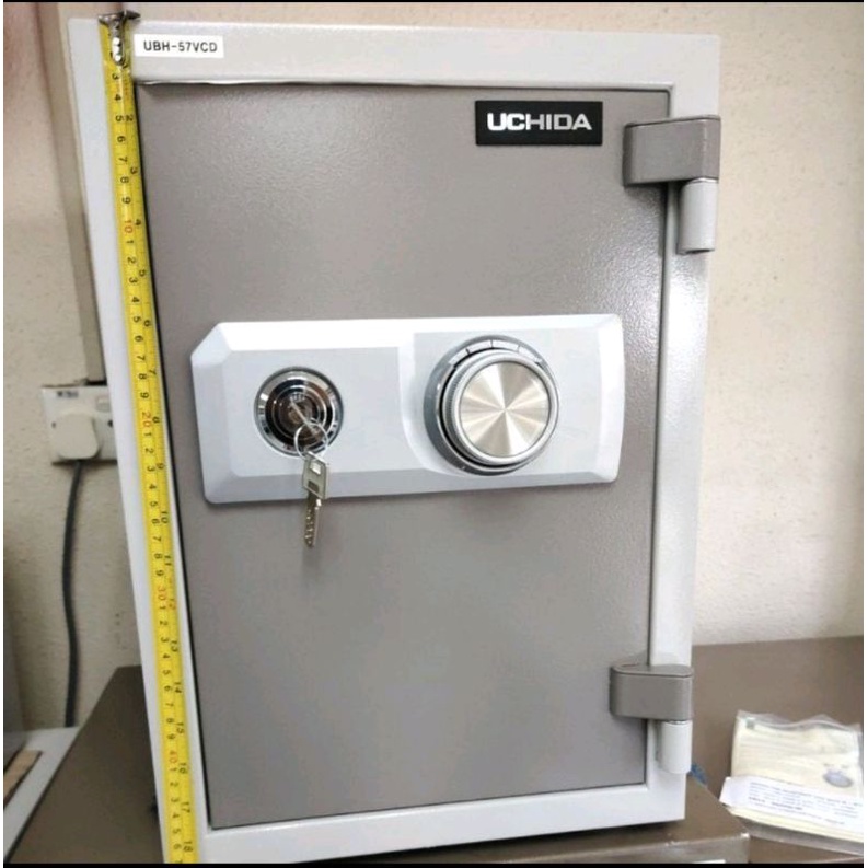 Peti Besi 57KG Uchida Kalis Api Safebox Safe Box Tabung masjid surau