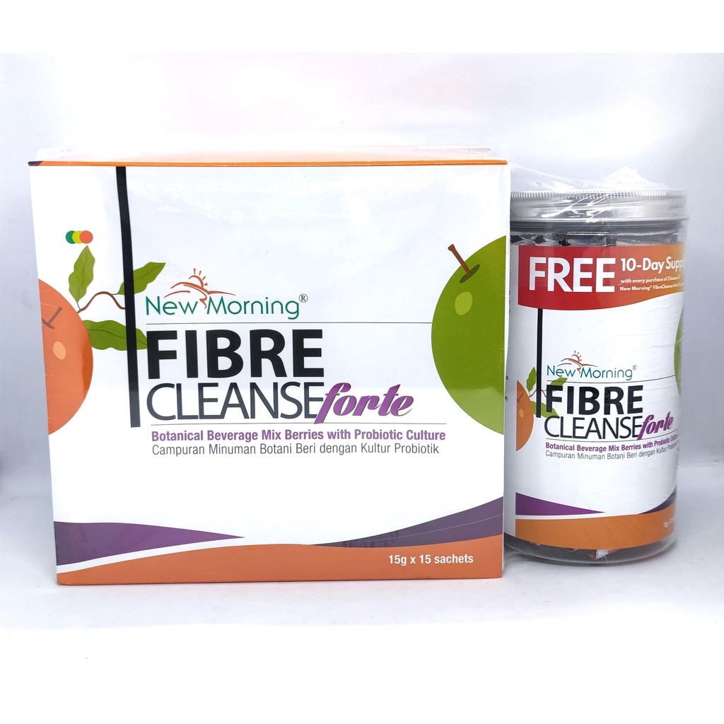 New Morning Fibre Cleanse Forte 2 x 15 sachets FOC 10 sachets (15g