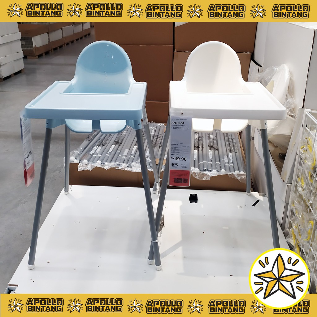ikea Antilop Baby Chair Highchair **with tray** White Pink Blue