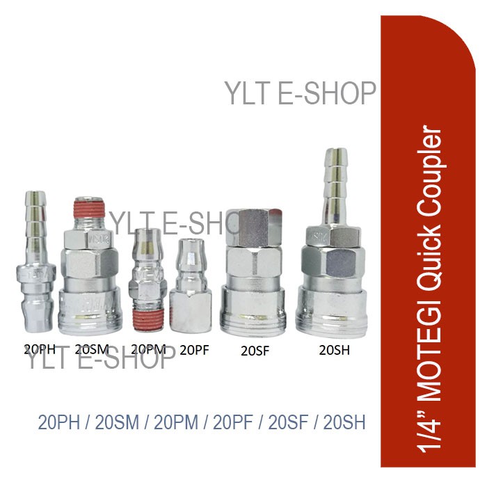 MOTEGI Quick Coupler 1/4" 20PF, 20PM, 20PH, 20SH, 20SM, 20SF (Made in