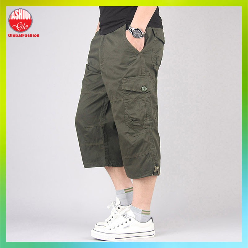 Cargo Pants Men Straight Cut Seluar Kargo Lelaki 6 poket Knee Length 3