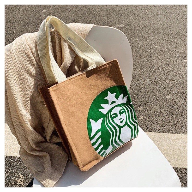 Starbucks Bag Brown / Black Starbucks Canvas Bag Tote Bag Ready Stock