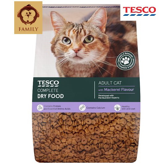 Tesco Adult Cat Complete Dry Food with Mackerel Flavour 1.3KG Shopee