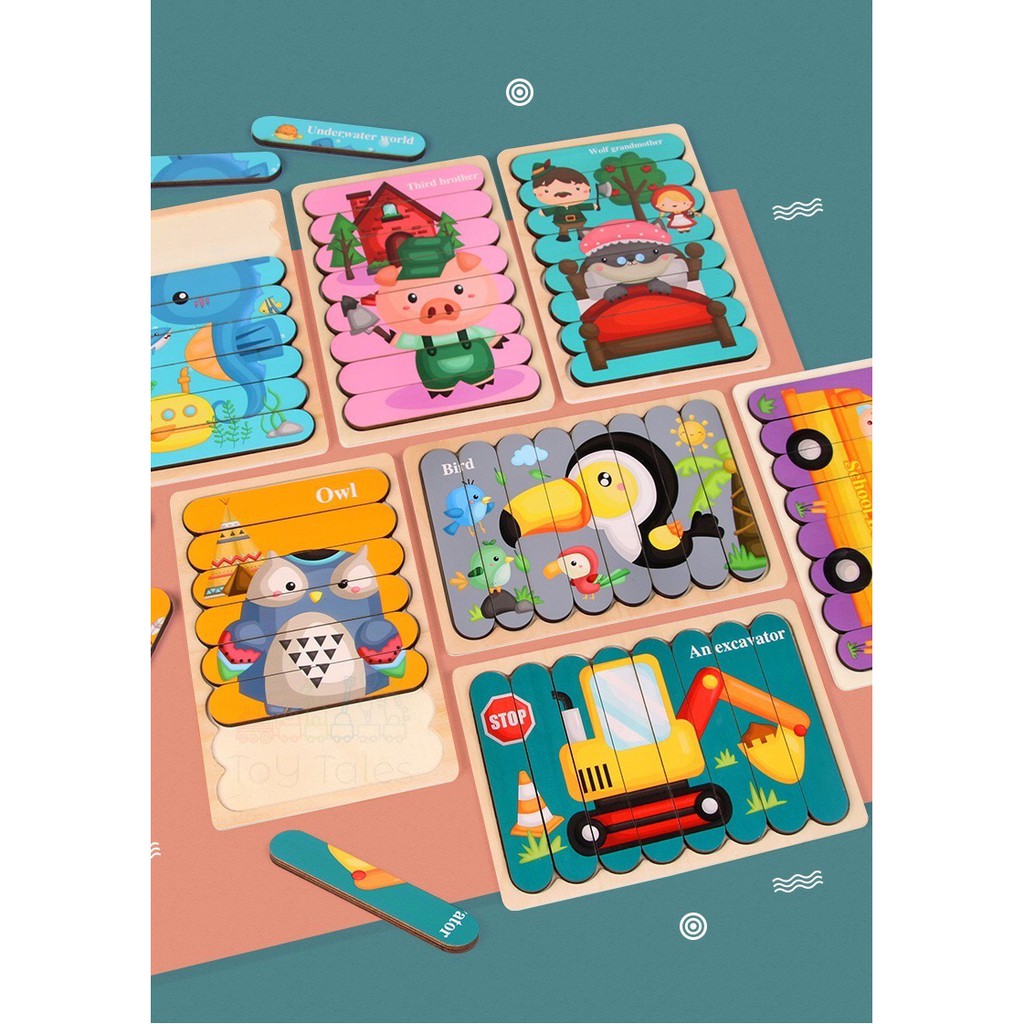 Kids Wooden Strip Jigsaw Puzzle Singles Wooden Puzzle Wooden Jigsaw