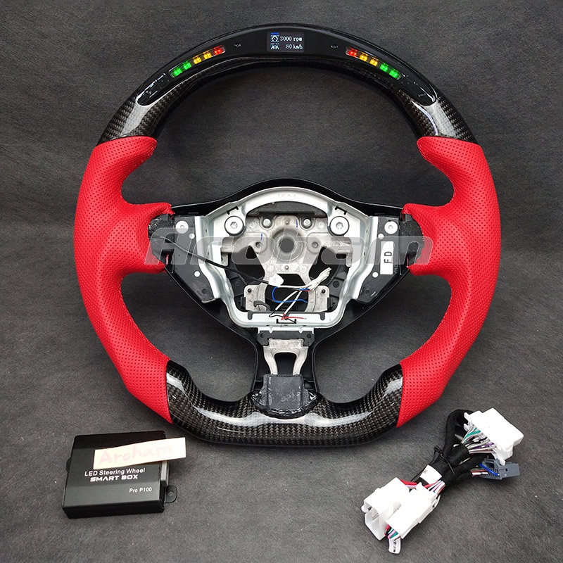 LED Carbon Fiber Steering Wheel For Nissan 370Z Juke Nissmo Infinity