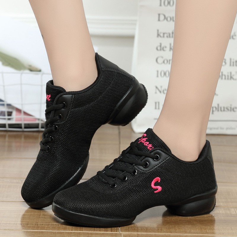 Modern Jazz Hip Hop Dance Shoes Breathable Sneakers ladies mesh sports