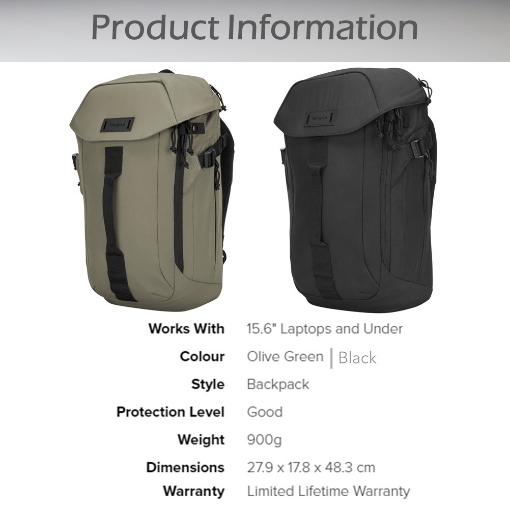 Targus 15.6 SolLite Notebook / Laptop / College Lifestyle Backpack