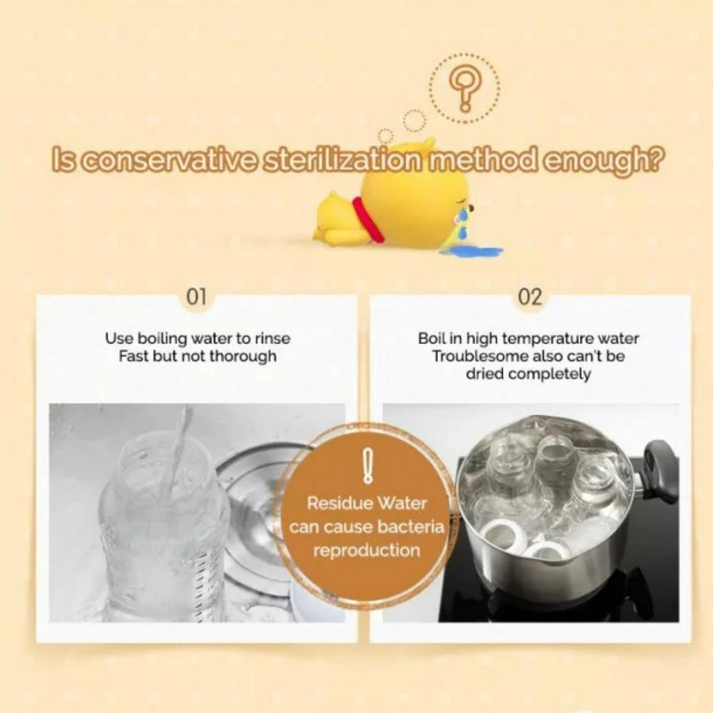 Bear Baby Bottle Sterilizer HighTemperature Steam Disinfection Air