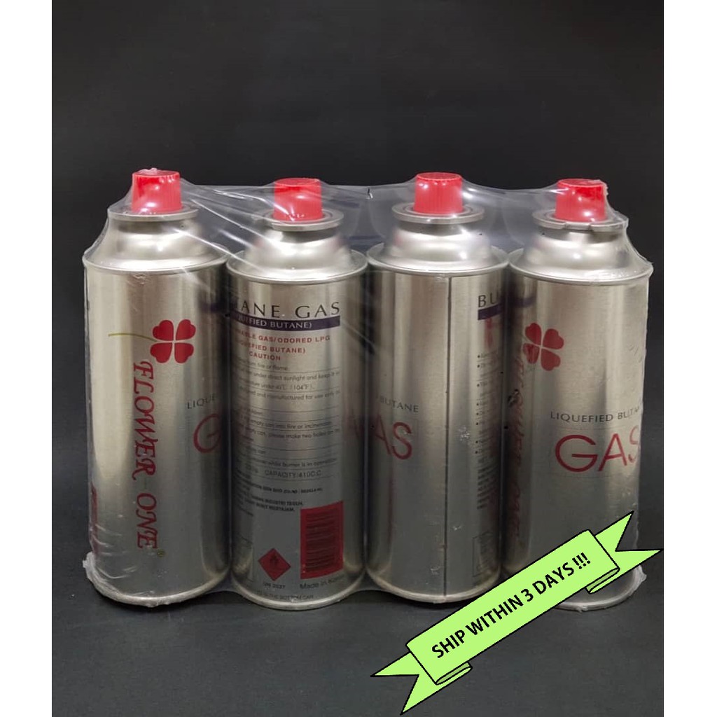 Liquefied Butane Gas Cartridge (4 bottles) Korea 230g Shopee Malaysia