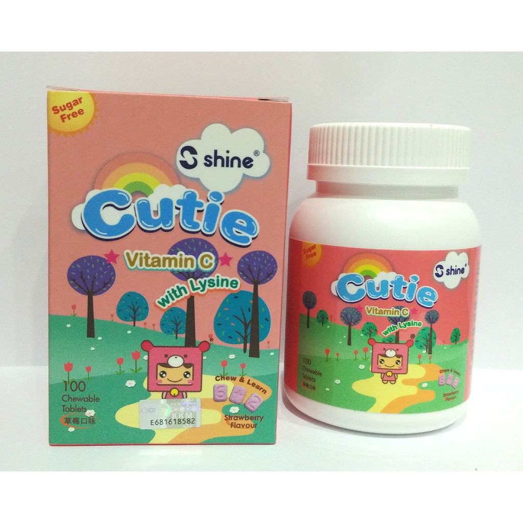 SHINE CUTIE VITAMIN C LYSIN 100S STRAWBERRY exp09/22 Shopee Malaysia