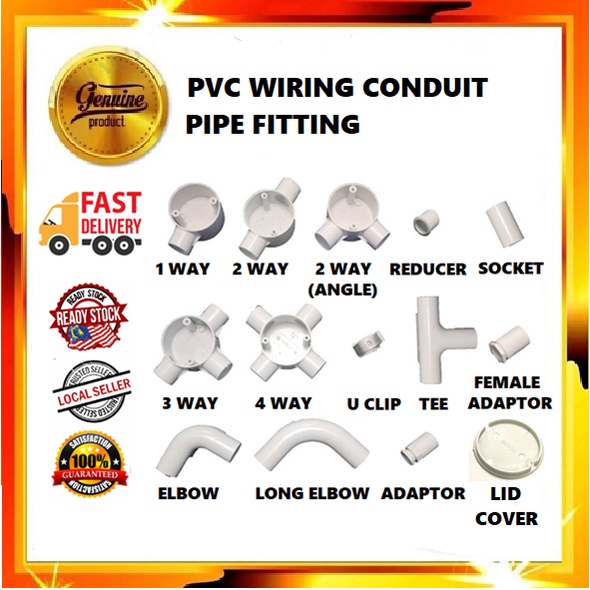 Conduit Pipe Fitting Accessories PVC 20mm 25mm 1 2 3 4 Way Tee Elbow