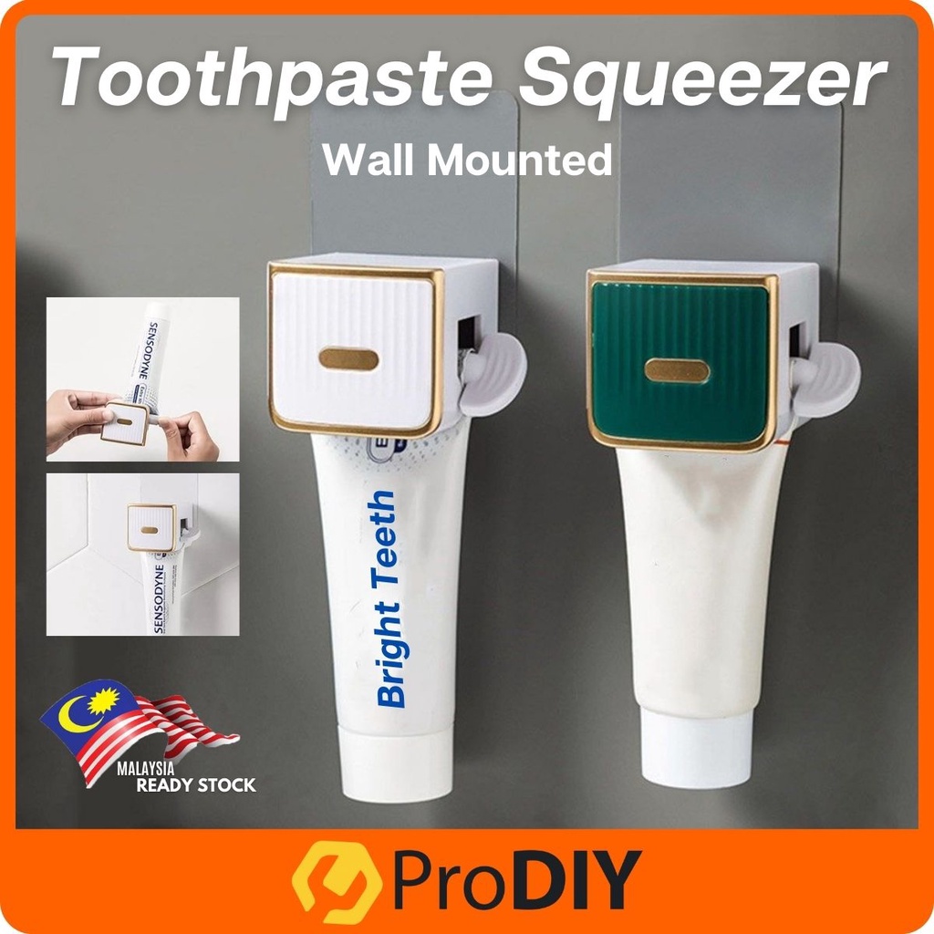 Wall Mounted Toothpaste Squeezer Dispenser Push Tube Roller Rotate