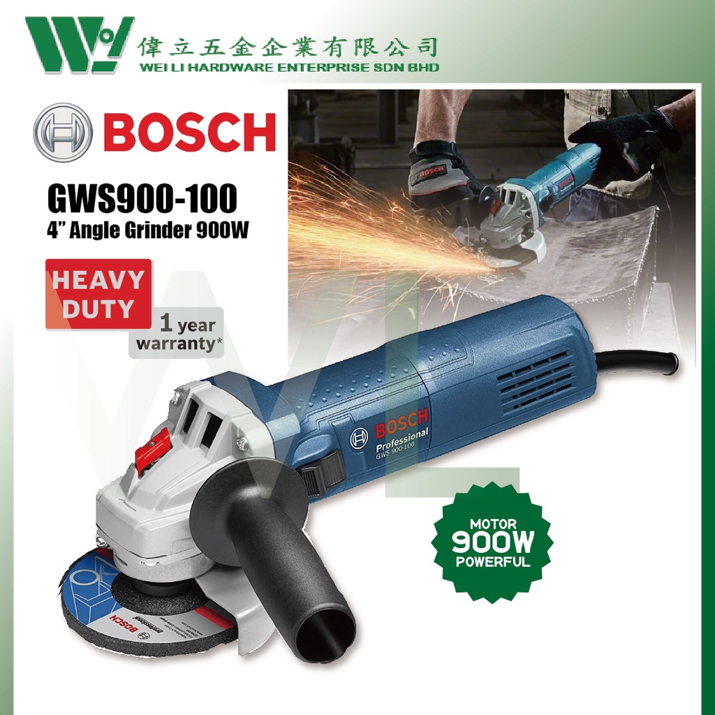 BOSCH GWS900100 4" 900W Angle Grinder/ bosch angle grinder / mesin