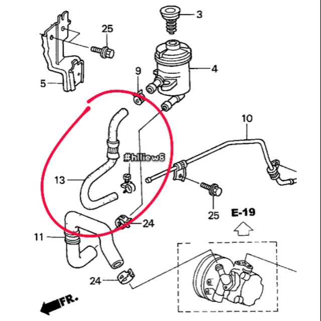 [ hlliew8 ] Honda CRV '2002 ~ '2005 RD2 RD5 S9A Power Steering Oil Tank